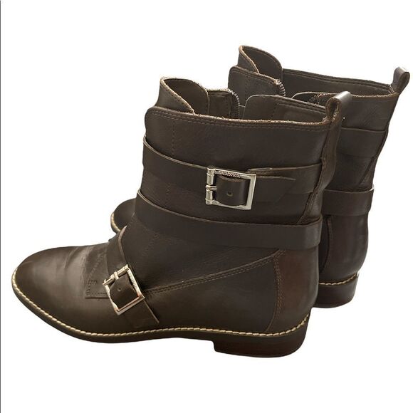 Ivanka Trump Women's Coris Moto Combat Mid Calf Boots - Picture 10 of 13